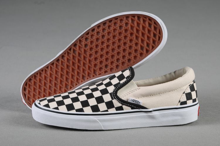 Vans Classic Slip-On Shoes Checked Beige Wmns